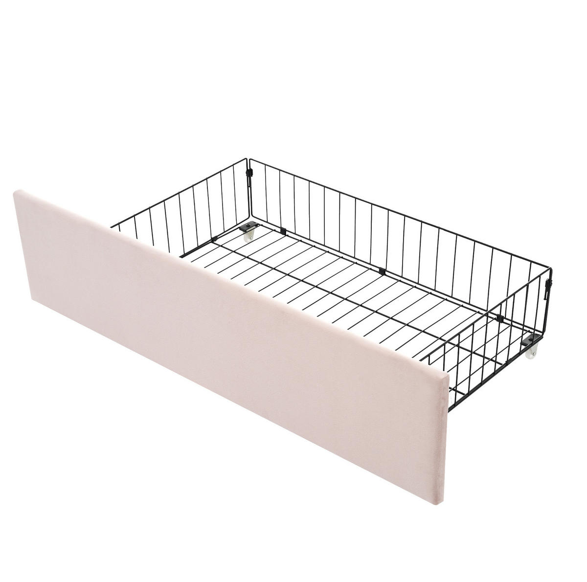 POLSTERBETT aus Samt 90x200 cm in Rosa mit 2 Schubladen - Rosa, Textil (90/200cm) - Modfu