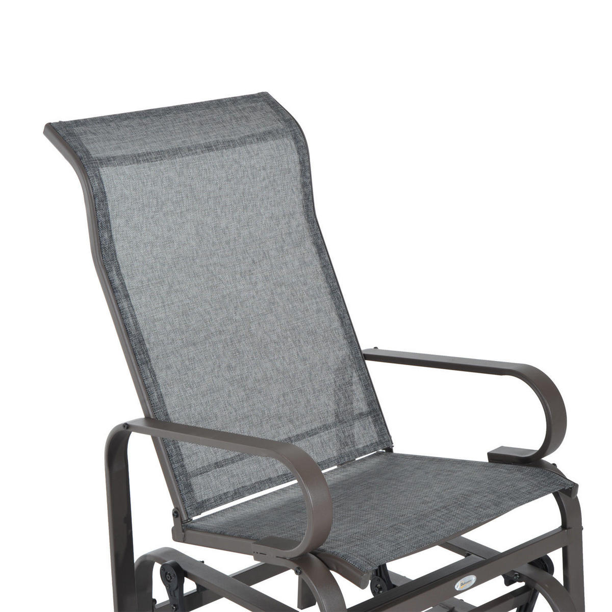SCHAUKELSTUHL DE-06999 Texteline, wetterfest, bis 160 kg Grau/Braun - Hellbraun/Grau, Textil/Metall (78/105/60cm) - ComfortXL