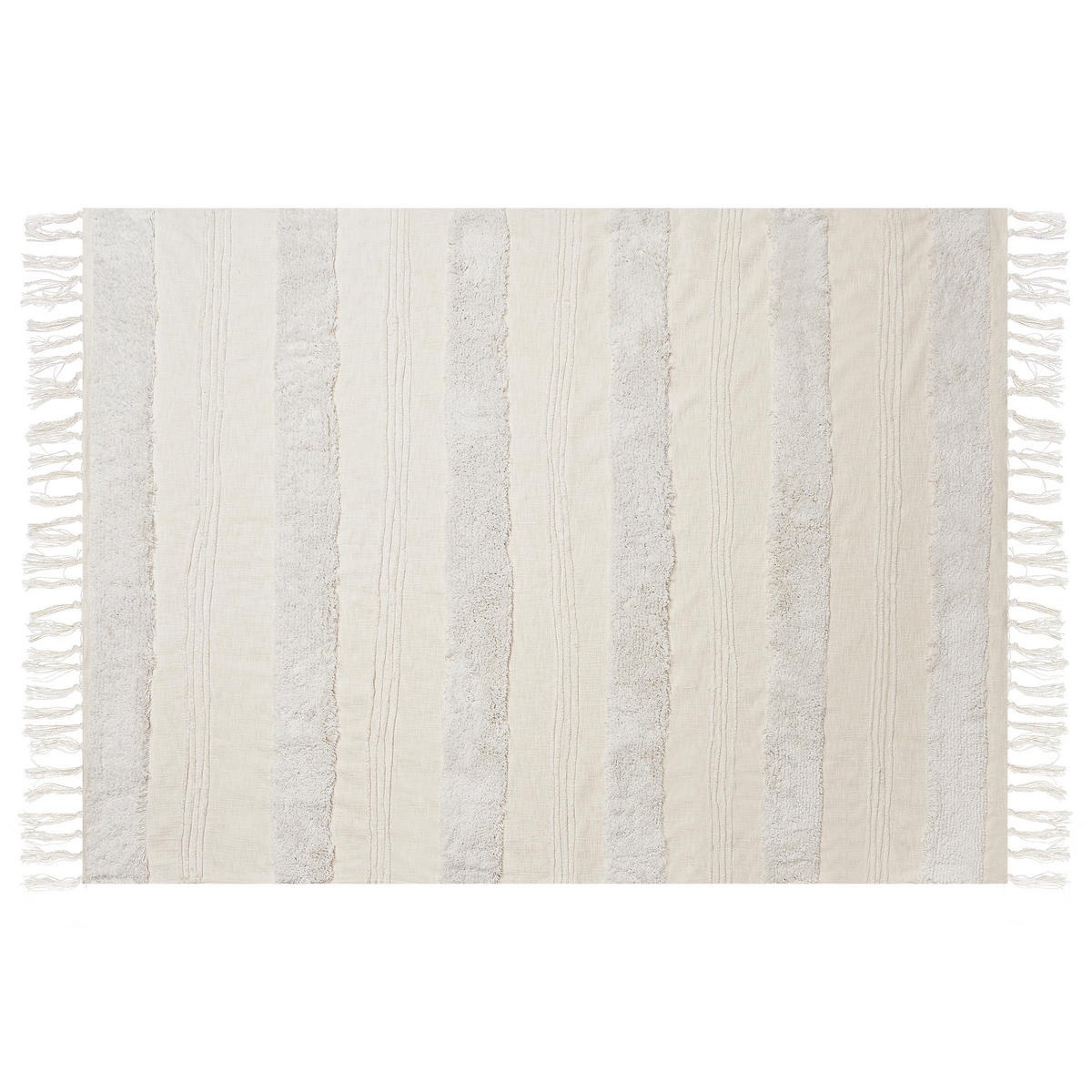 DECKE Creme Raebareli 130/180 cm - Creme, Naturmaterialen/Textil (130/180cm) - Beliani