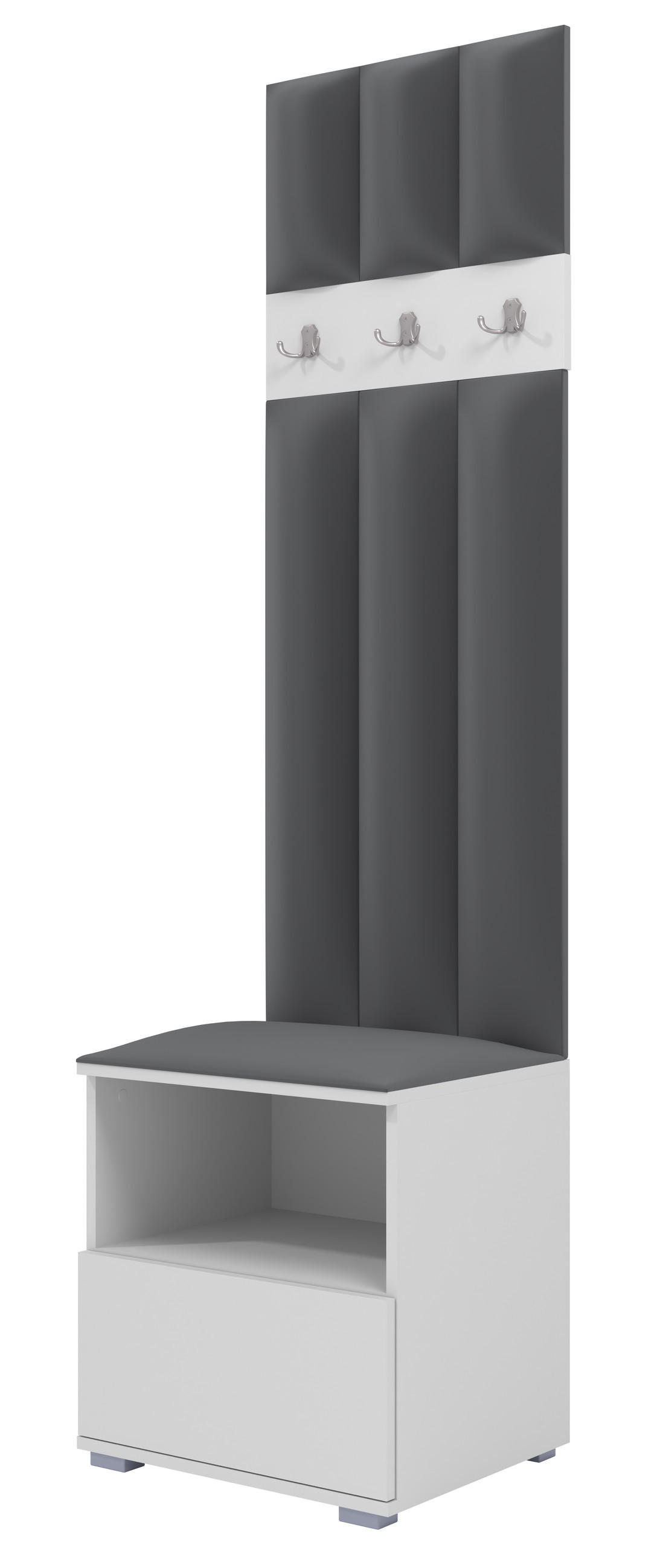 Ravio Gepolstert Weiß, Dunkelgrau 50x187x40 cm
