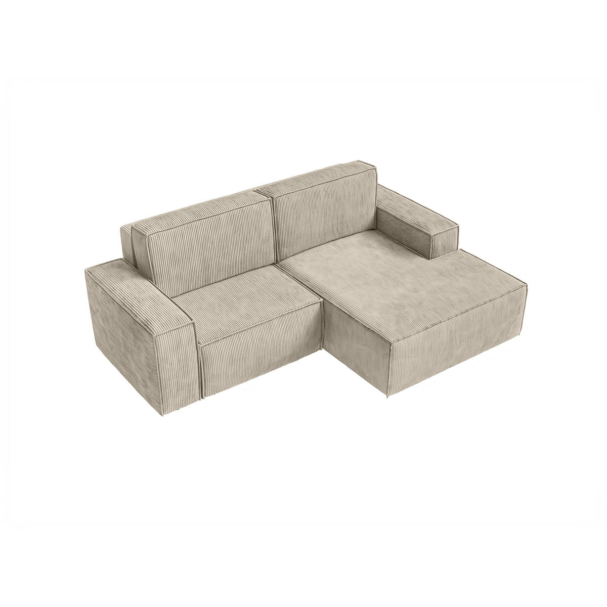 ECKSOFA KOKKO MINI mit Schlaffunktion, Beige - Beige, Textil (240/167cm) - Fedve