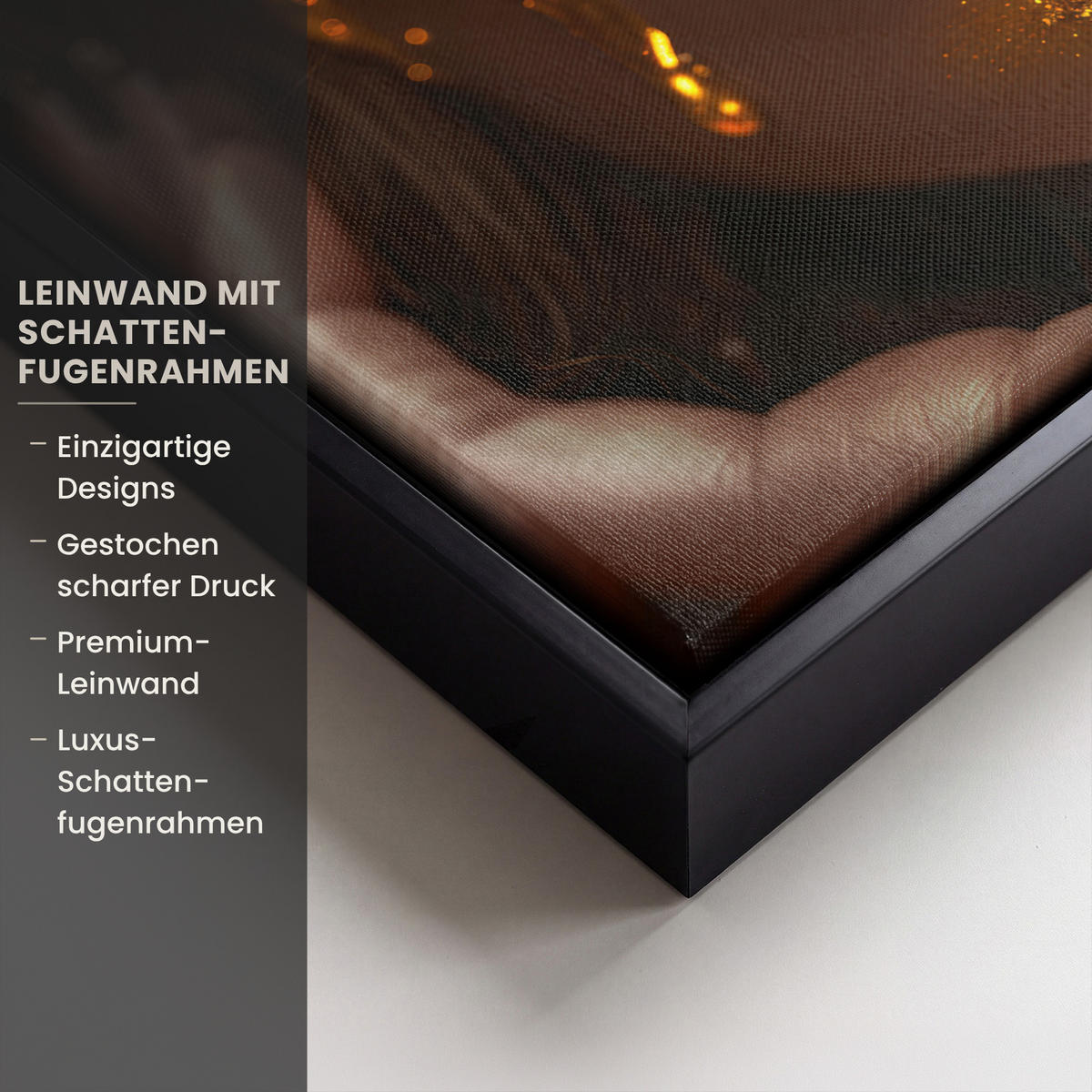 LEINWAND Bilder mit Rahmen - Frau - Gold - Luxus - Porträt - 40x30 - Goldfarben, Textil (40/30cm) - MuchoWow