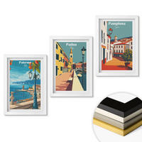 WANDBILDER 3er-Set - 20x30 cm Weißer Rahmen - Retro-Stadtillustrationen - Weiß, Kunststoff (20/30cm) - ArtPrintCave