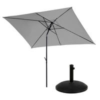 SONNENSCHIRM Set mit Ständer Hellgrau - Hellgrau, Textil (200/300cm) - SVITA