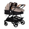 GESCHWISTERKINDERWAGEN Duo Smart braun schwarz klappbar, umbaubar, verstellbar, Fußsack - Beige, Metall (80/75/104cm) - Chipolino