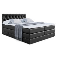 BOXSPRINGBETT AMAY-BZ KING - 120 x 200 - H3/H4 - Schwarz Hochglanz - Schwarz Hochglanz, Holzwerkstoff (120/200cm) - ALTDECOR