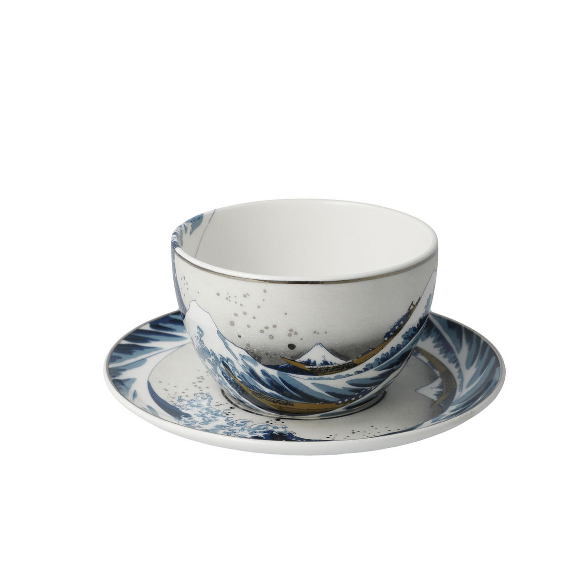 TEETASSE Katsushika Hokusai - Die Welle, Fine Bone China, Bunt, 250 ml - Multicolor, Keramik (0.25L) - Goebel