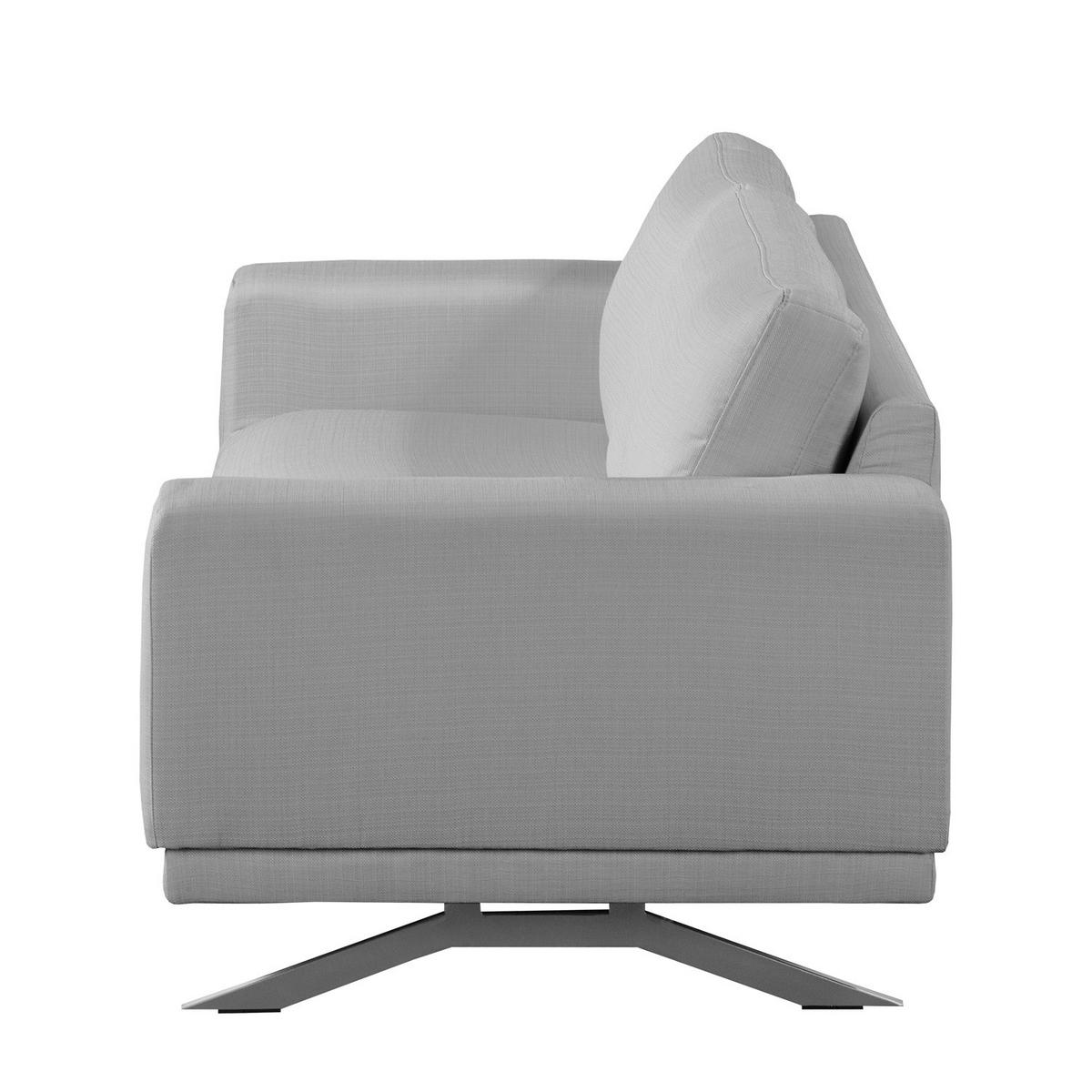 3-SITZER SOFA - Strukturstoff - Hellgrau, Textil (236/81/89cm) - home24