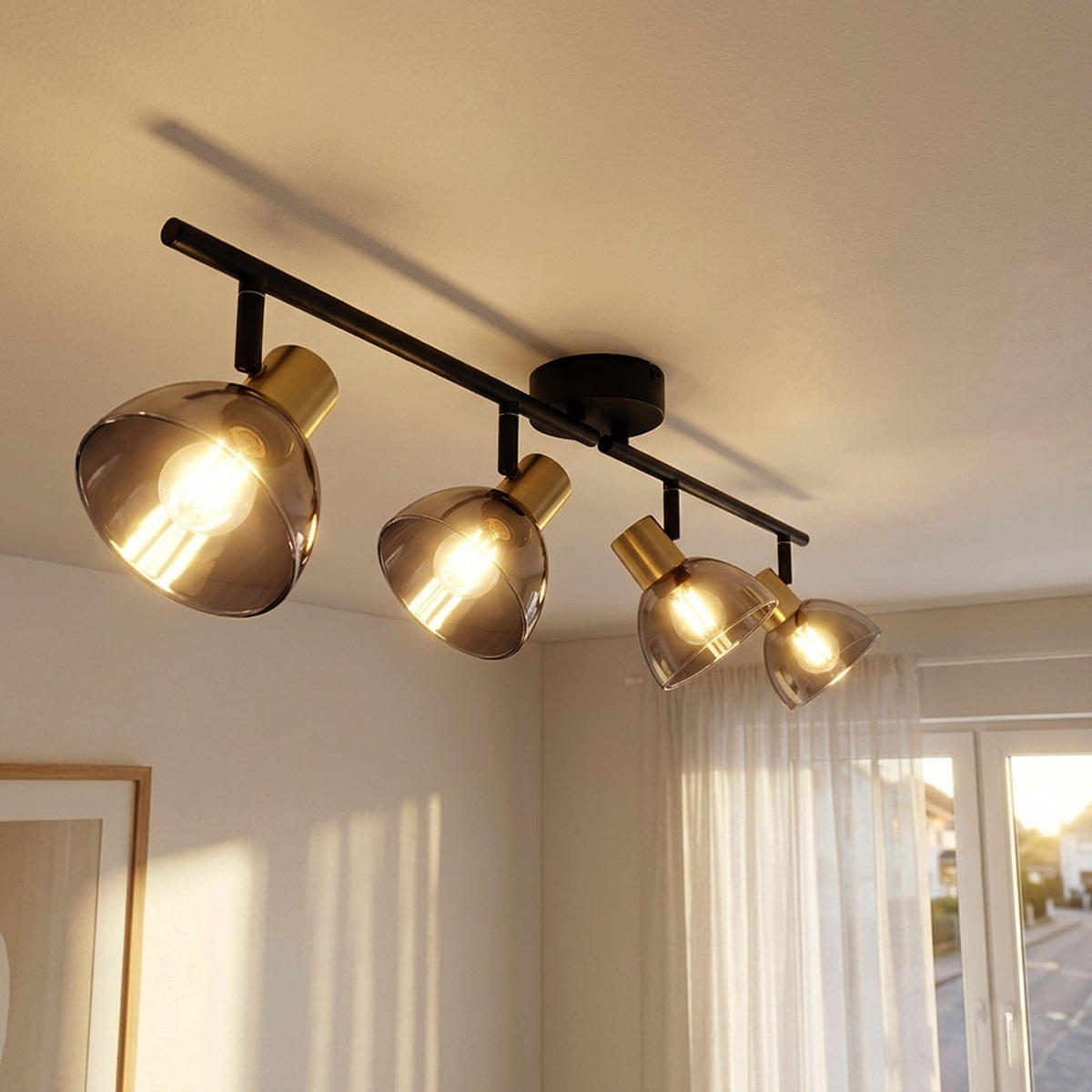 LED DECKENLEUCHTE JAY Metall Schwarz - Schwarz, Glas (79/11/17.5cm) - Globo Lighting