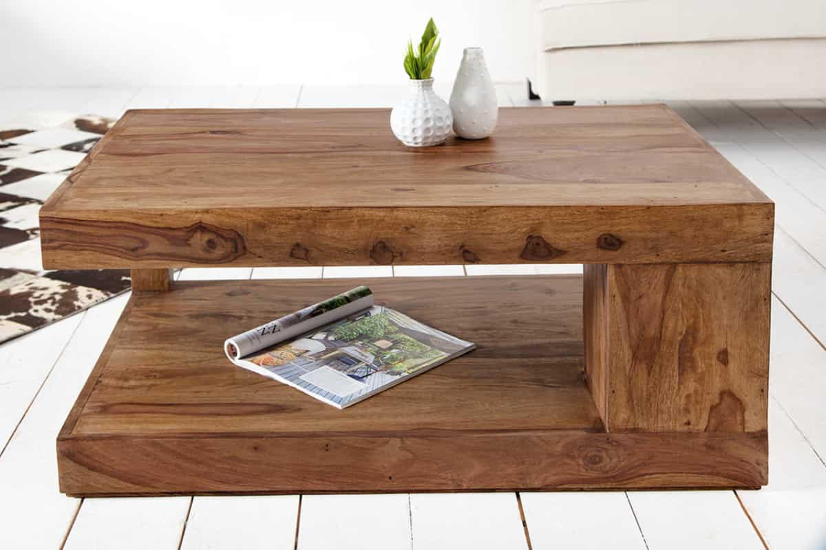 COUCHTISCH GIANT Sheesham rechteckig Natur 90cm - Braun, Holz (60/90/40cm) - riess-ambiente