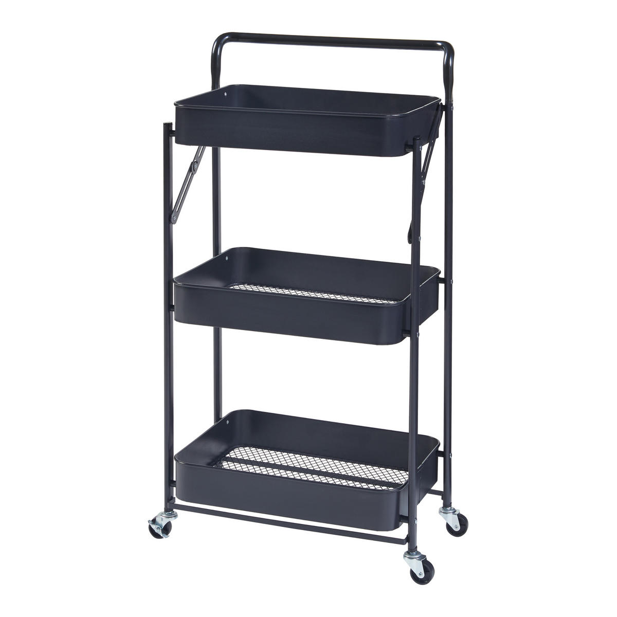 ROLLWAGEN Vörå - Schwarz, Metall (45/88/30cm) - [en.casa]