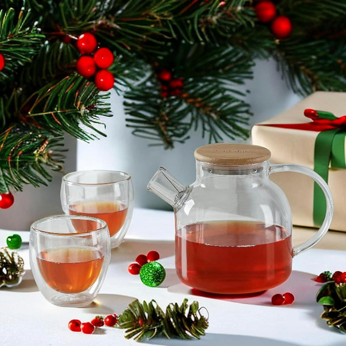 TEEKANNE Glas mit Siebeinsatz 1,2 Liter herdplattensicher - Transparent, Glas (16/17cm)