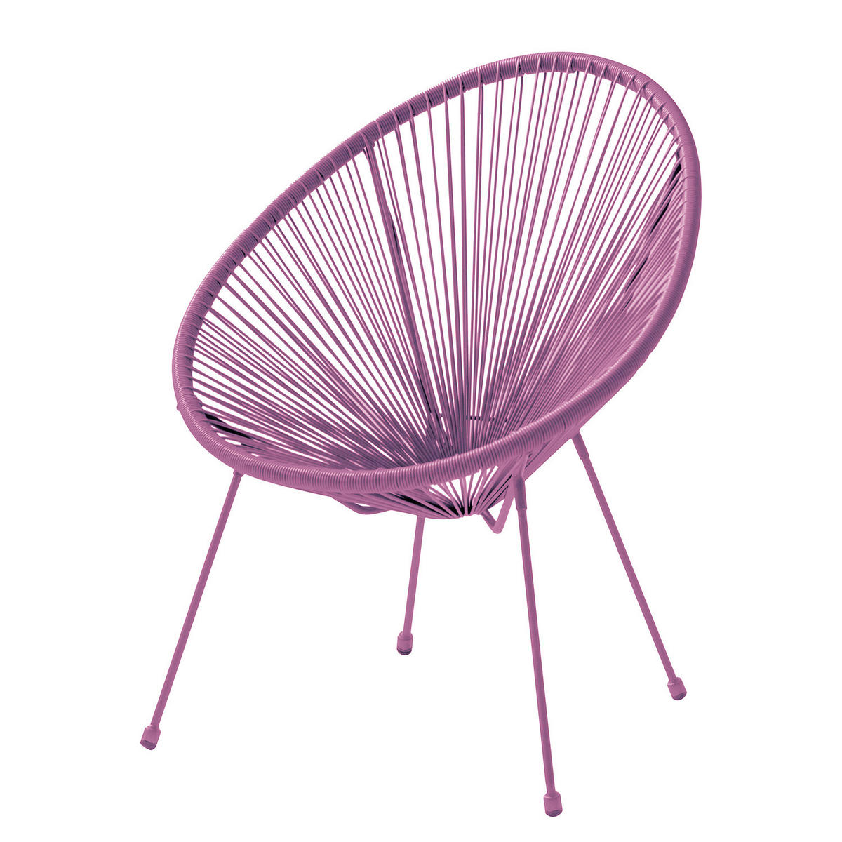 SITZGRUPPE - Stahl / Polyrattan - 3-teilig - Violett, Glas/Kunststoff - home24