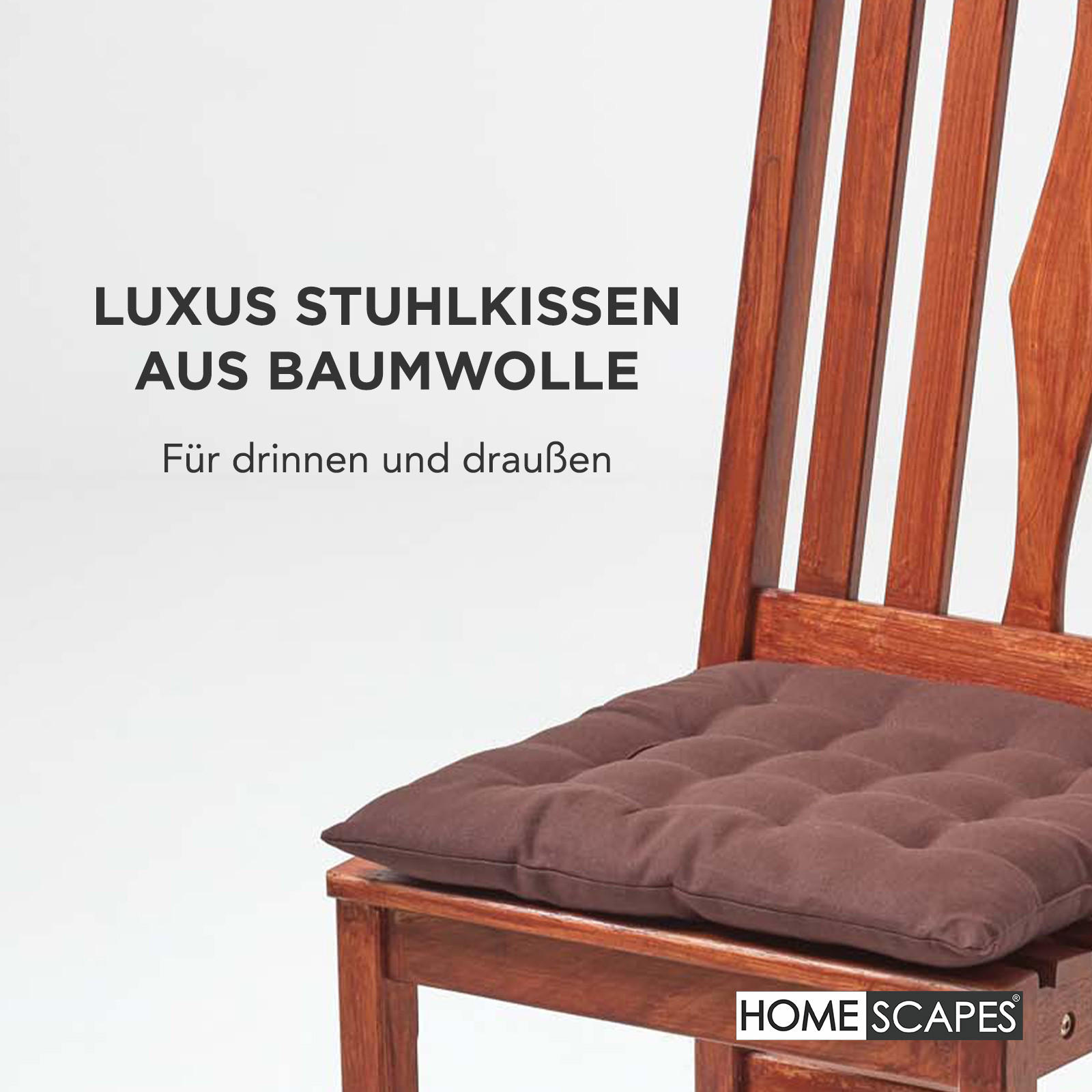 STUHLKISSEN 4er-Set braun 40/40/6,5 cm - Braun, Textil (40/40/6.5cm) - Homescapes