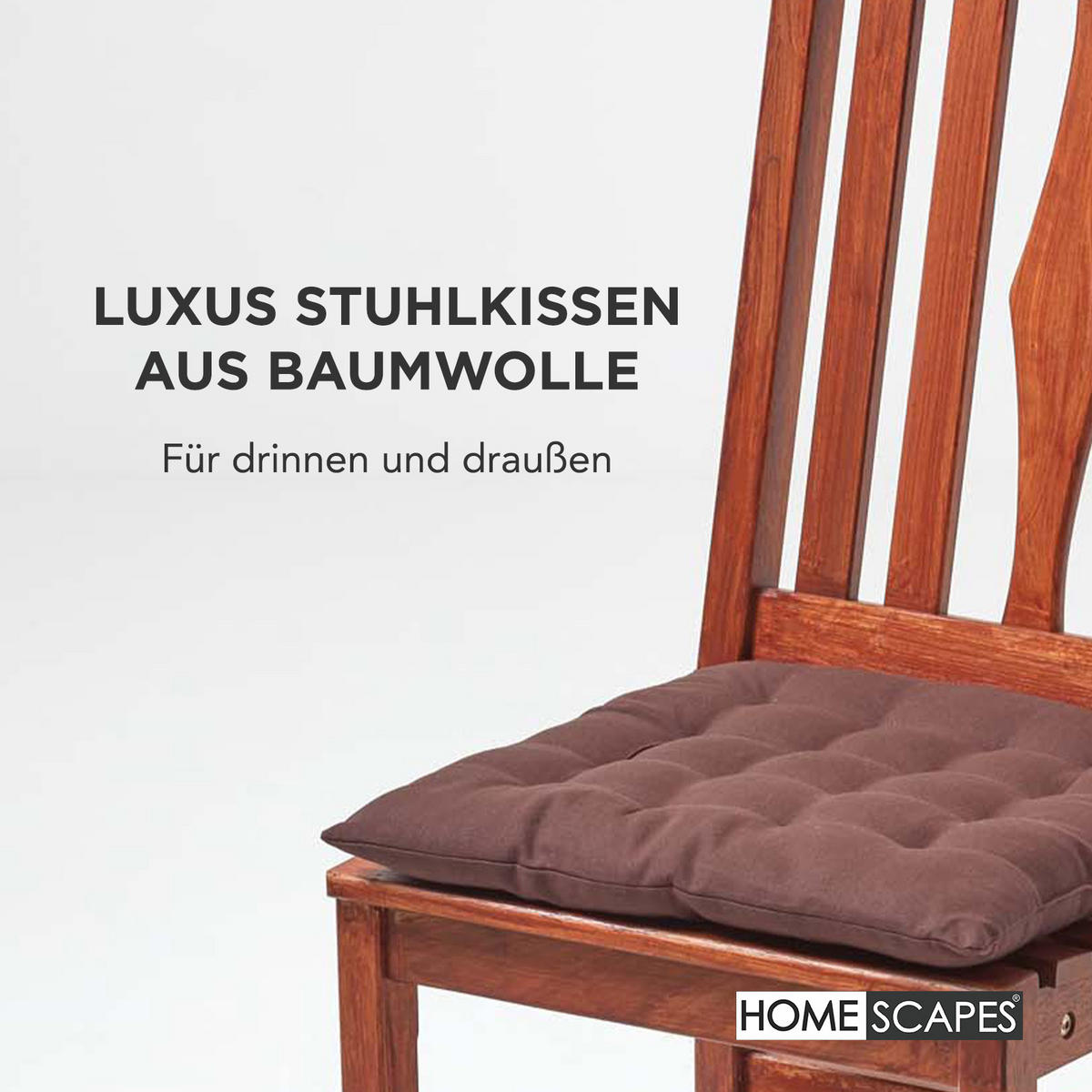 STUHLKISSEN 6er-Set braun 40/40/6,5 cm - Braun, Textil (40/40/6.5cm) - Homescapes