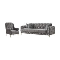 SITZGARNITUR Acelya, Grau Stellvariante 3+1 - Grau, Holzwerkstoff/Kunststoff (245/80/100cm)
