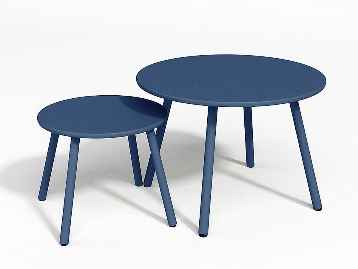 GARTENSITZGRUPPE im Set - 2 -Sitzer - Stahl - marineblau - MIRMANDE - Dunkelblau, Metall - Vente-Unique