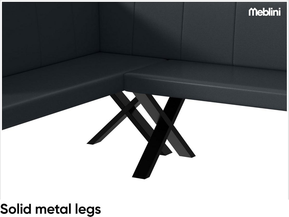 ECKBANK PETER_X - Dunkelgrau, Leder (142/196cm) - Meblini