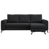 ECKSOFA Axel Samt Dunkelgrau - Dunkelgrau/Schwarz, Textil/Metall (242/140cm) - MKS