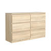 KOMMODE NUDO 120/78,5/39cm mit 6 Schubladen Türen Sonoma Eiche - Sonoma Eiche, Holzwerkstoff (120/78.5/39cm) - MASSENO
