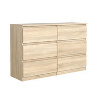 KOMMODE NUDO 120/78,5/39cm mit 6 Schubladen Türen Sonoma Eiche - Sonoma Eiche, Holzwerkstoff (120/78.5/39cm) - MASSENO