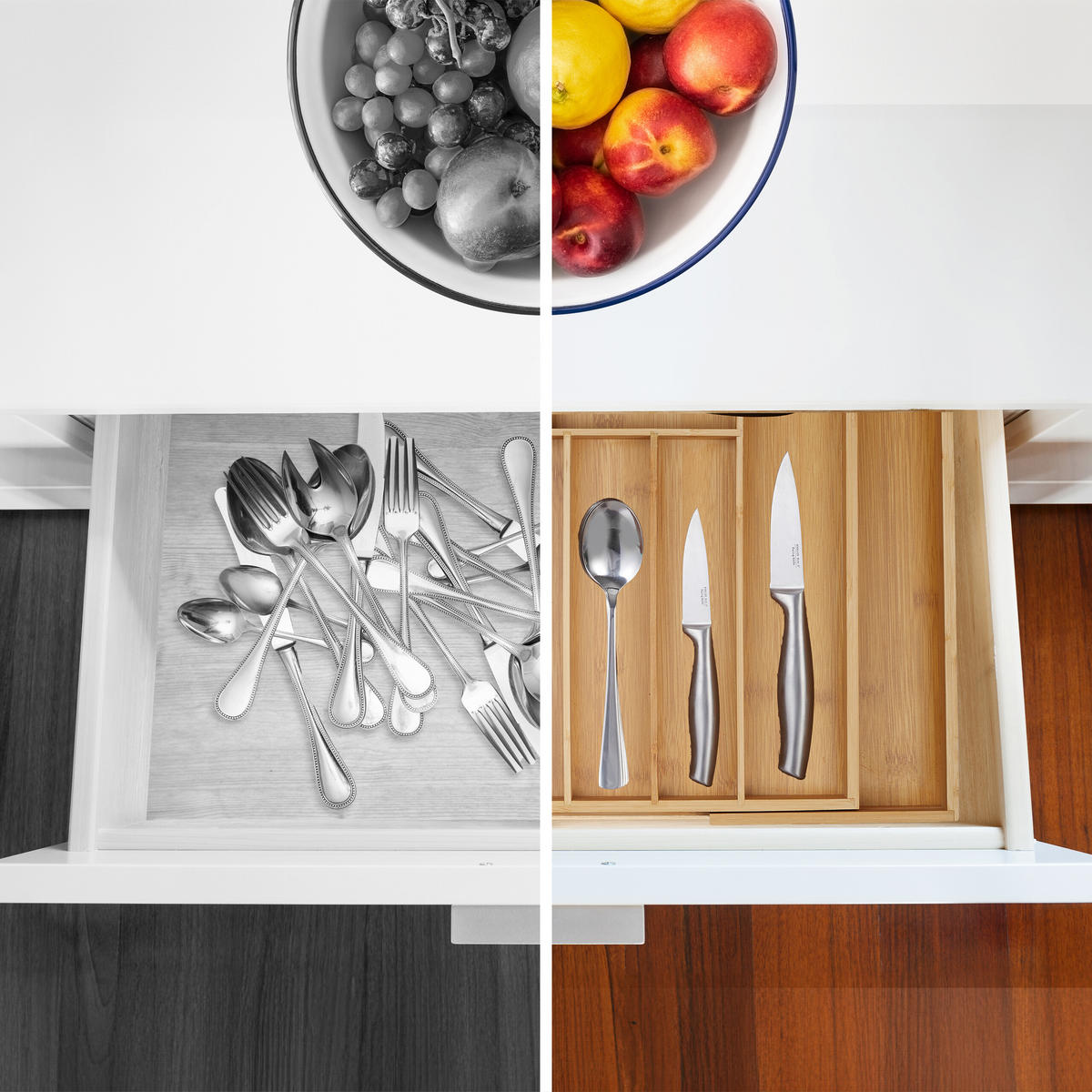 BESTECKKASTEN - Hellbraun, Holz/Holzwerkstoff (45/5.5/44.5cm) - Relaxdays