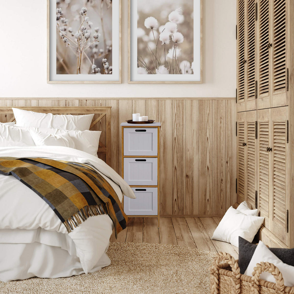 NACHTTISCH Weiß 30/32/86 cm - Weiß, Holzwerkstoff (30/86/32cm) - Mobili Rebecca