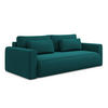 3-SITZER SOFA mit Schlaffunktion Samt Stoff Blau - Blau/Petrol, Kunststoff/Textil (238/82/105cm) - Makamii