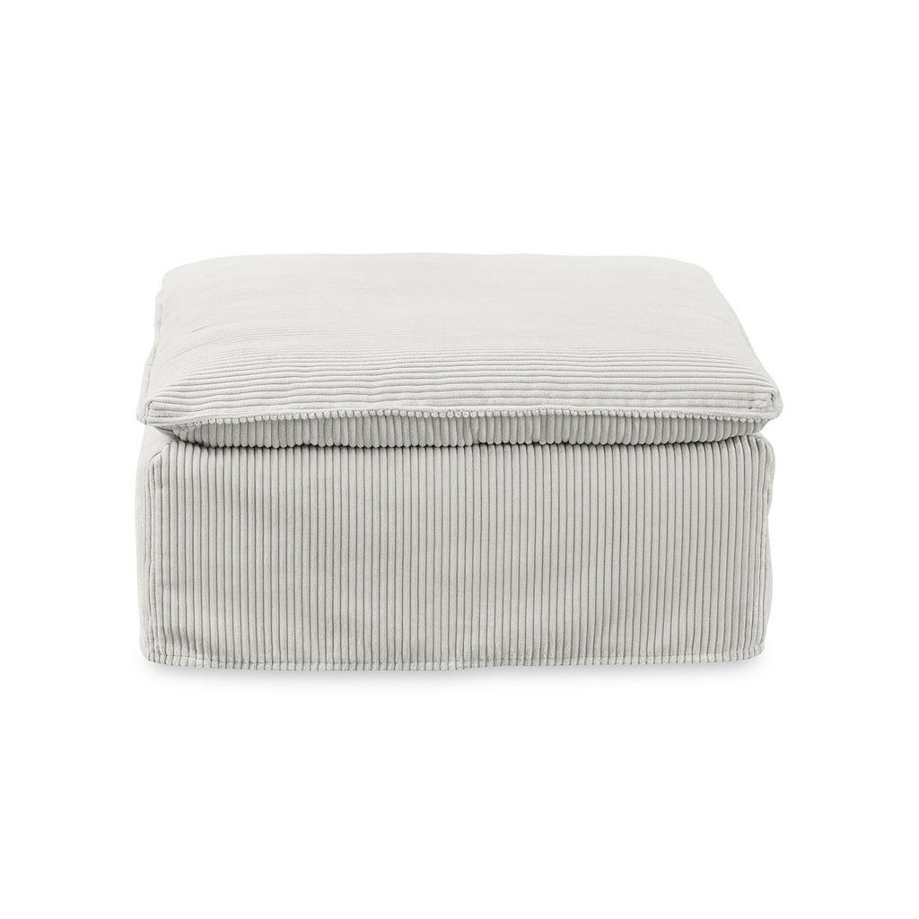 Thumbnail - Kawola Polsterhocker, Hellgrau, Textil, Nachbildung, Quadratisch, 90x46x90 cm, Wohnzimmer, Hocker, Sitzhocker