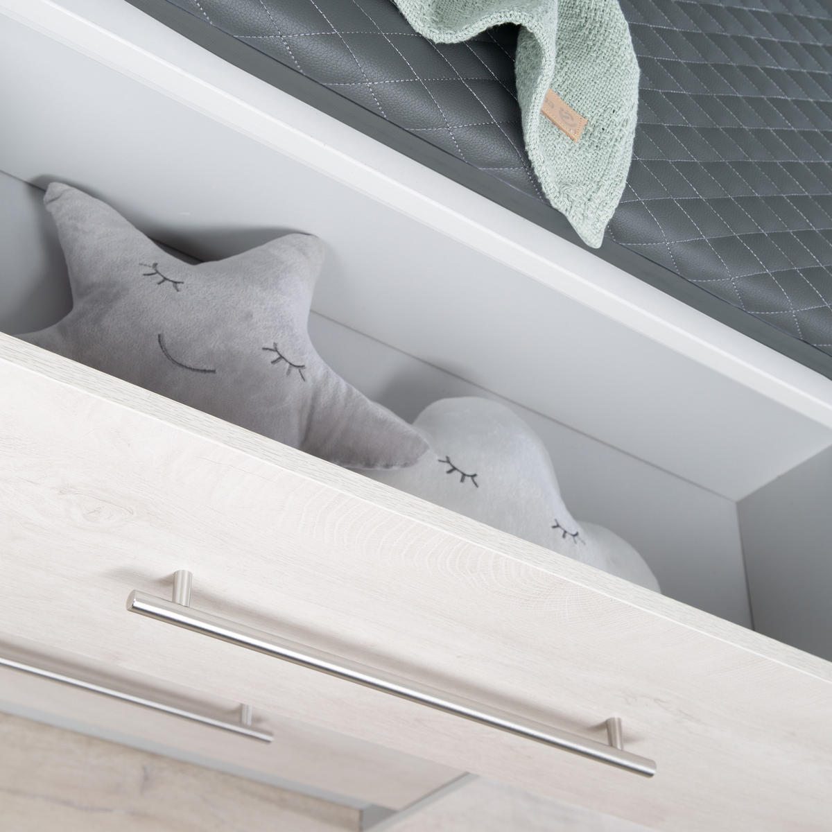 WICKELAUFLAGE Luxe Graphite gesteppt - Dunkelgrau, Textil (85/75cm) - Roba