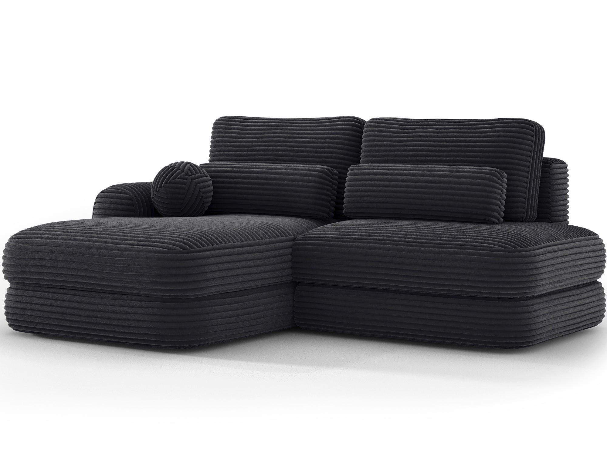 ECKSOFA RIPELI L-Form mit Schlaffunktion & Bettkasten – Modernes 3-Sitzer Sofa, Wellenfederung, 217 × 175 cm - Schwarz, Kunststoff (217/175cm) - Wohnideebilder