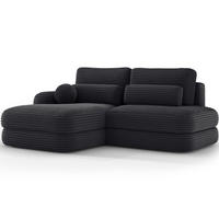 ECKSOFA RIPELI L-Form mit Schlaffunktion & Bettkasten – Modernes 3-Sitzer Sofa, Wellenfederung, 217 × 175 cm - Schwarz, Kunststoff (217/175cm) - Wohnideebilder