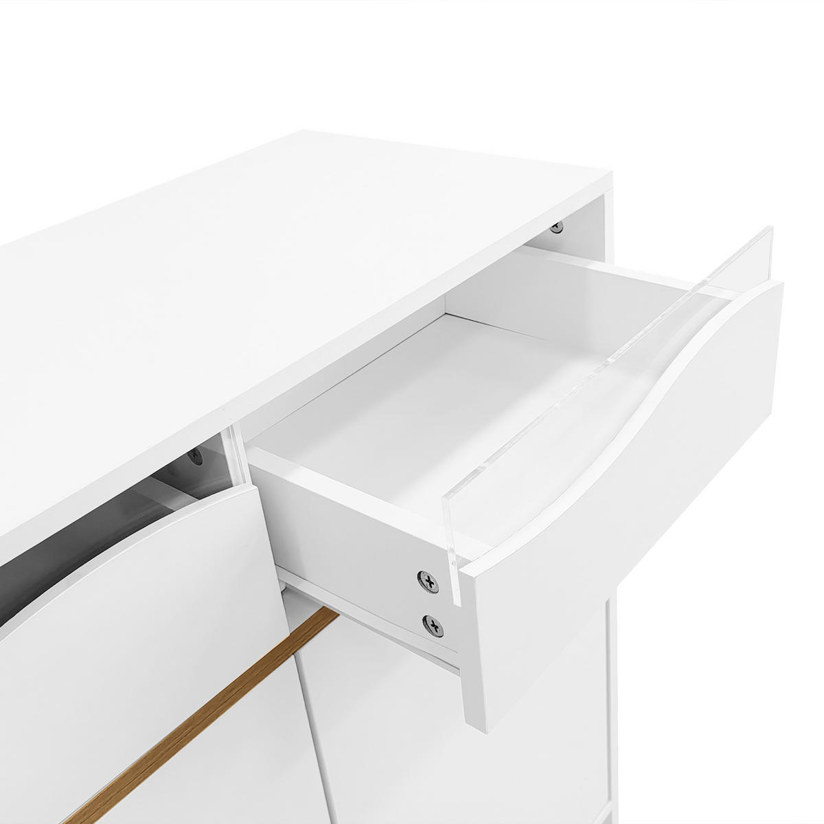 SCHUHSCHRANK aus MDF & Spanplatte 80x35x105cm in Weiß mit LED-Beleuchtung - Weiß, Holzwerkstoff (80/105/35cm) - Modfu