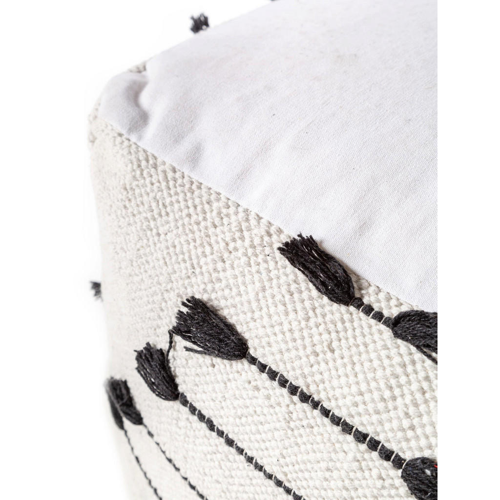 Thumbnail - benuta Pop Pouf, Creme, Textil, Rauten, Quadratisch, 45x45x45 cm, Wohnzimmer, Hocker, Poufs