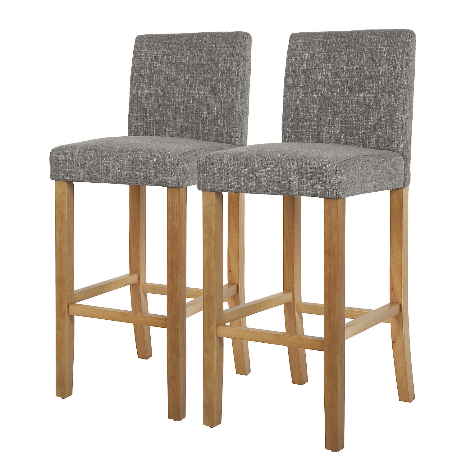 BARSTUHL - 2er-Set - Grau, Holz/Textil (43/109/54cm) - home24