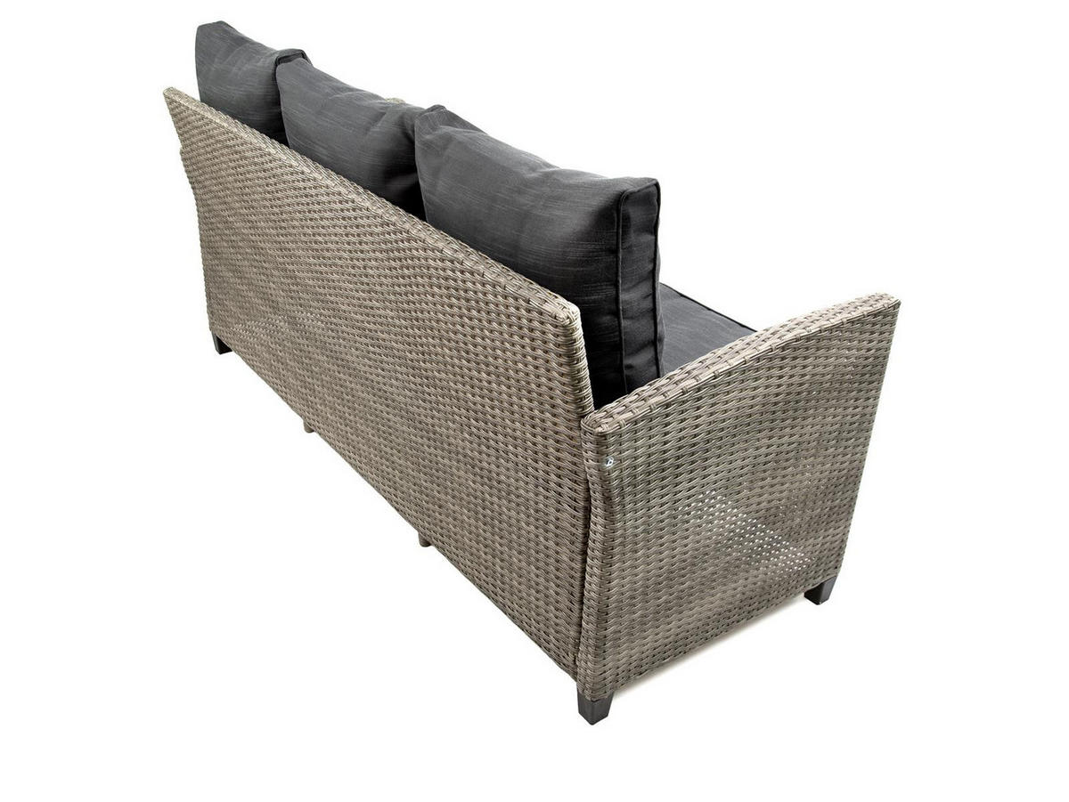 DININGLOUNGE-SET Alpina II Grau Polyrattan für 7 Personen - Grau, Naturmaterialien - Green Spirit
