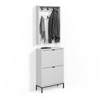 GARDEROBE Aterno Weiß Set, 2 Teile - Weiß, Holzwerkstoff (60/92/24cm) - Livinity®