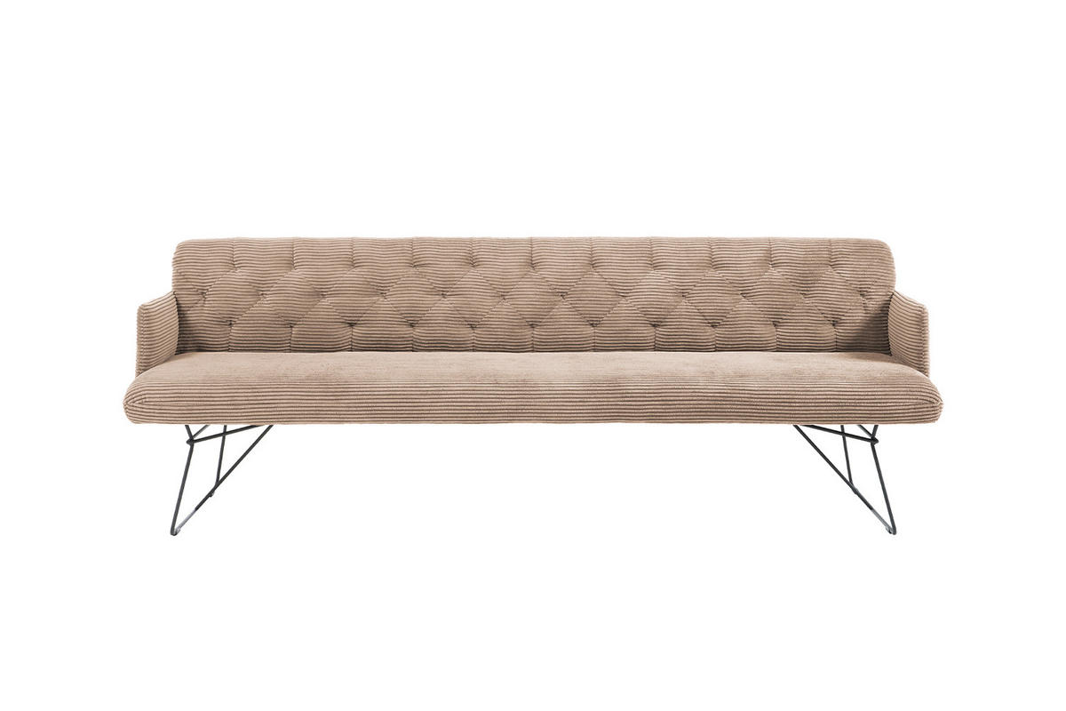 ESSZIMMERBANK CHARME Taupe Cord - Taupe, Textil (246/85/69cm) - KAWOLA