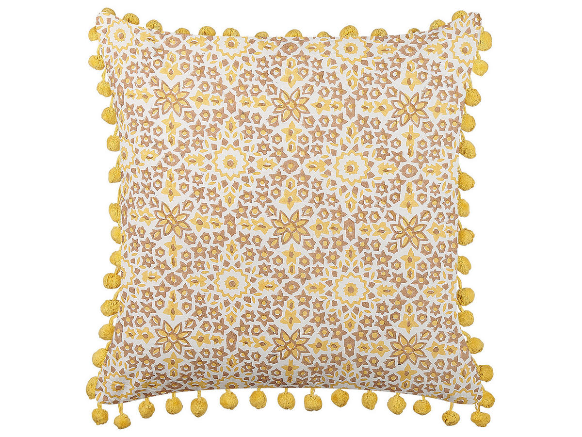 DEKOKISSEN Cremeweiß 45/45 cm Lycrois - Ecru, Naturmaterialien/Textil (45/45cm) - Beliani