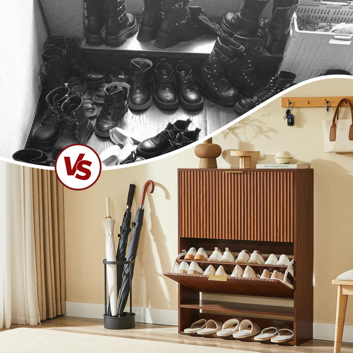 SCHUHSCHRANK Nussbaumfarben 80/24/102 cm - Walnussfarben, Holzwerkstoff (80/102/24cm) - PANGIVO