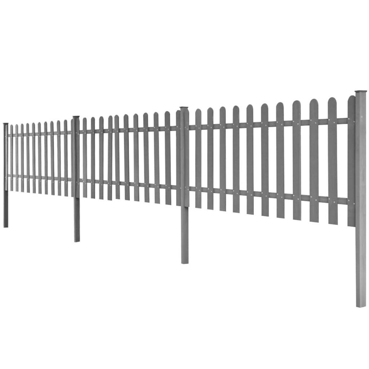GARTENZAUN, Lattenzaun, 200/60 cm, aus WPC in Grau, 3er-Set - Grau, Holz (600/60cm) - vidaXL