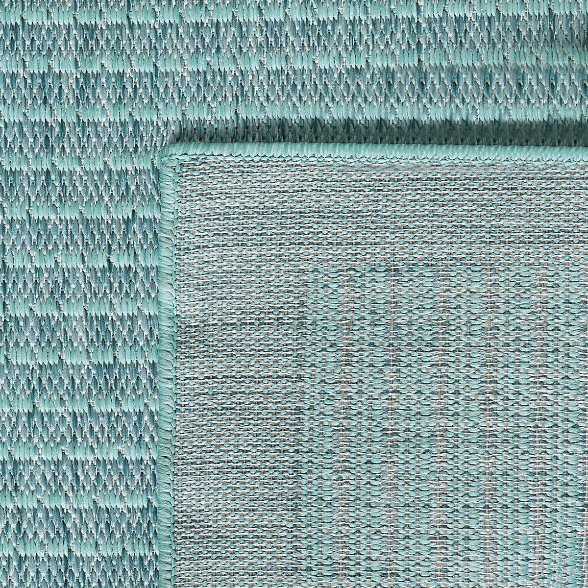 TEPPICH Outdoor Flachgewebe Uni-Farbe Polypropylen Balkon Blau Rechteckig 160x230 - Blau, Textil (160/230cm) - KADIMA DESIGN