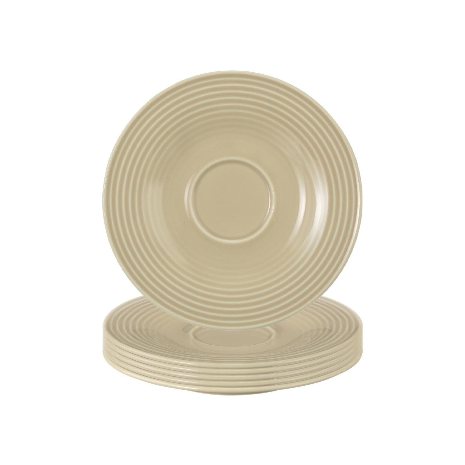UNTERTASSEN Beat Color Glaze Sandbeige ø 13,7 cm 6er Set - Beige, Keramik (13.7cm) - Seltmann Weiden