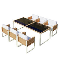 GARTEN-ESSGRUPPE 170/80/75 cm mit 6 Stühlen, gehärteter Glasplatte und abnehmbaren Bezügen, Braun/Weiß - Braun, Naturmaterialien - Redom