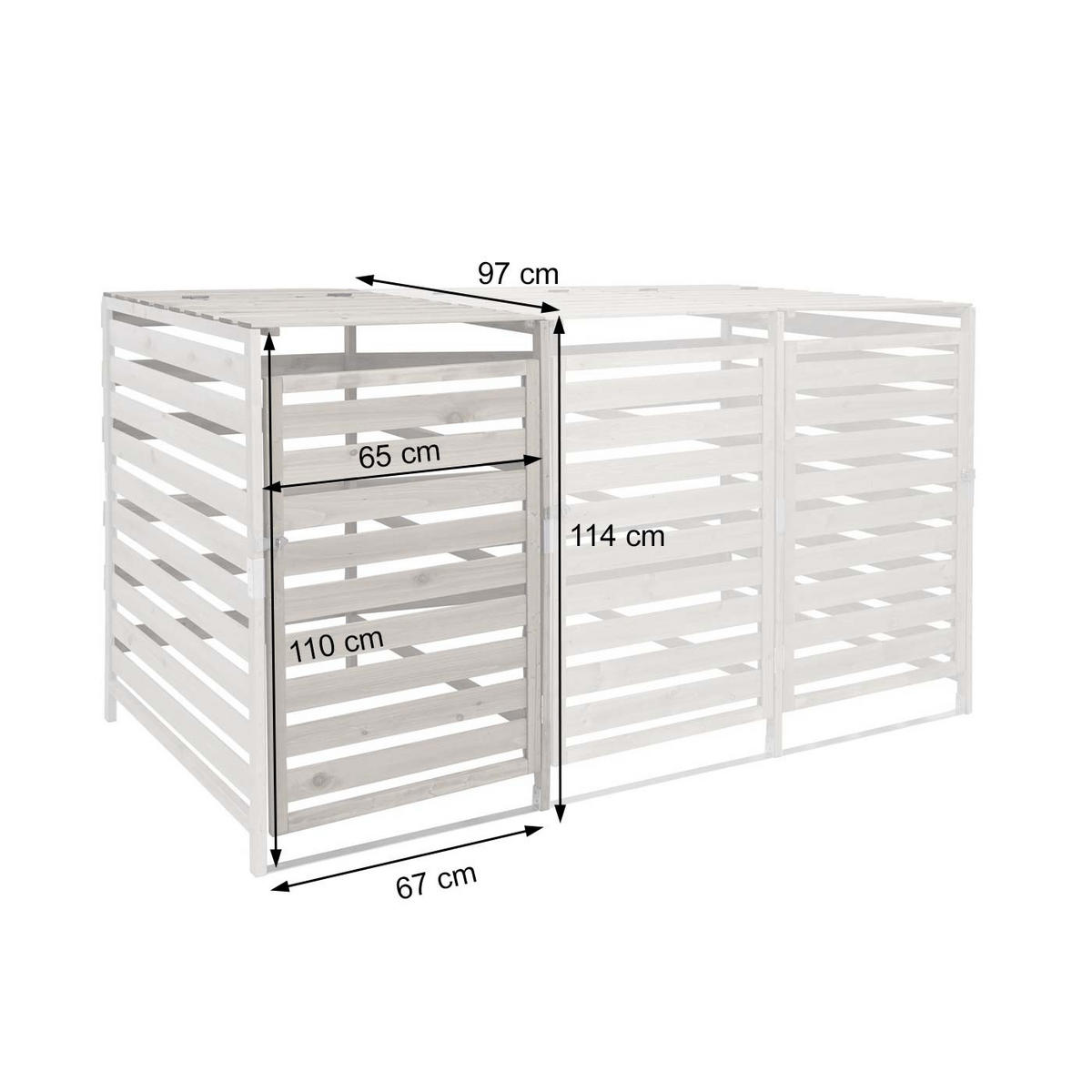 MÜLLTONNENBOX ERWEITERUNG Anthrazit - Anthrazit, Holz (67/114/97cm) - MCW