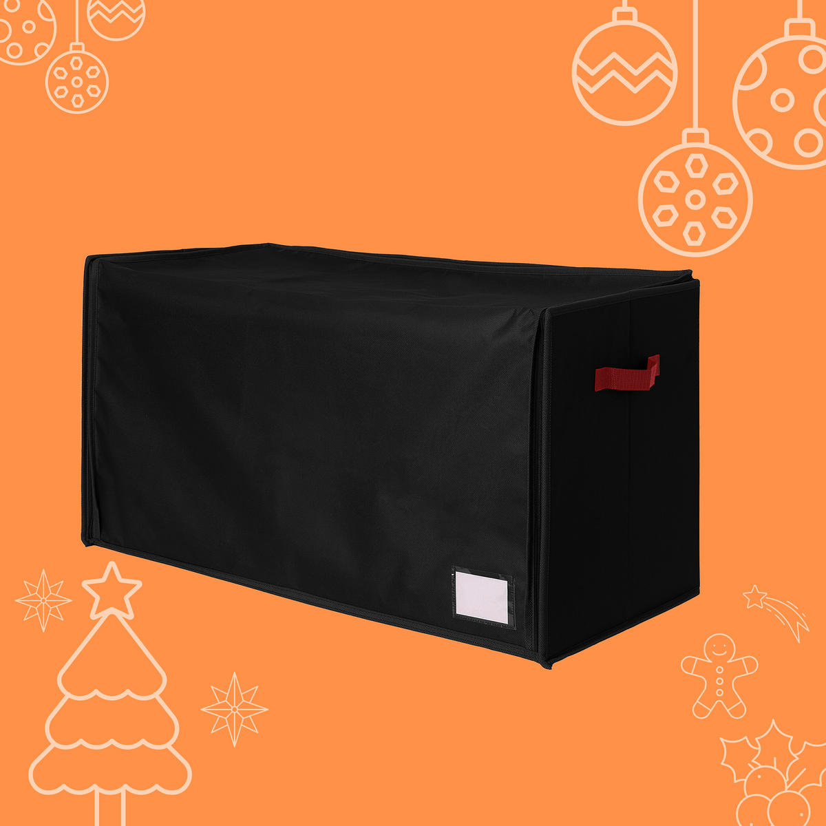 WEIHNACHTSKUGEL-AUFBEWAHRUNGSBOX - Schwarz, Wellpappe/Textil (73/40/36.5cm) - Relaxdays
