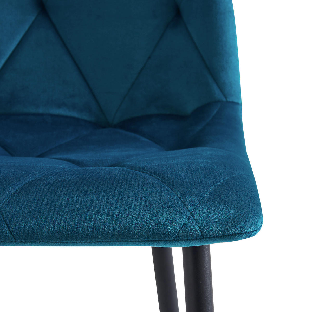 STUHL VICKA Petrol 4 Stück - Petrol, Textil/Metall (44/85/55cm) - B&D Home