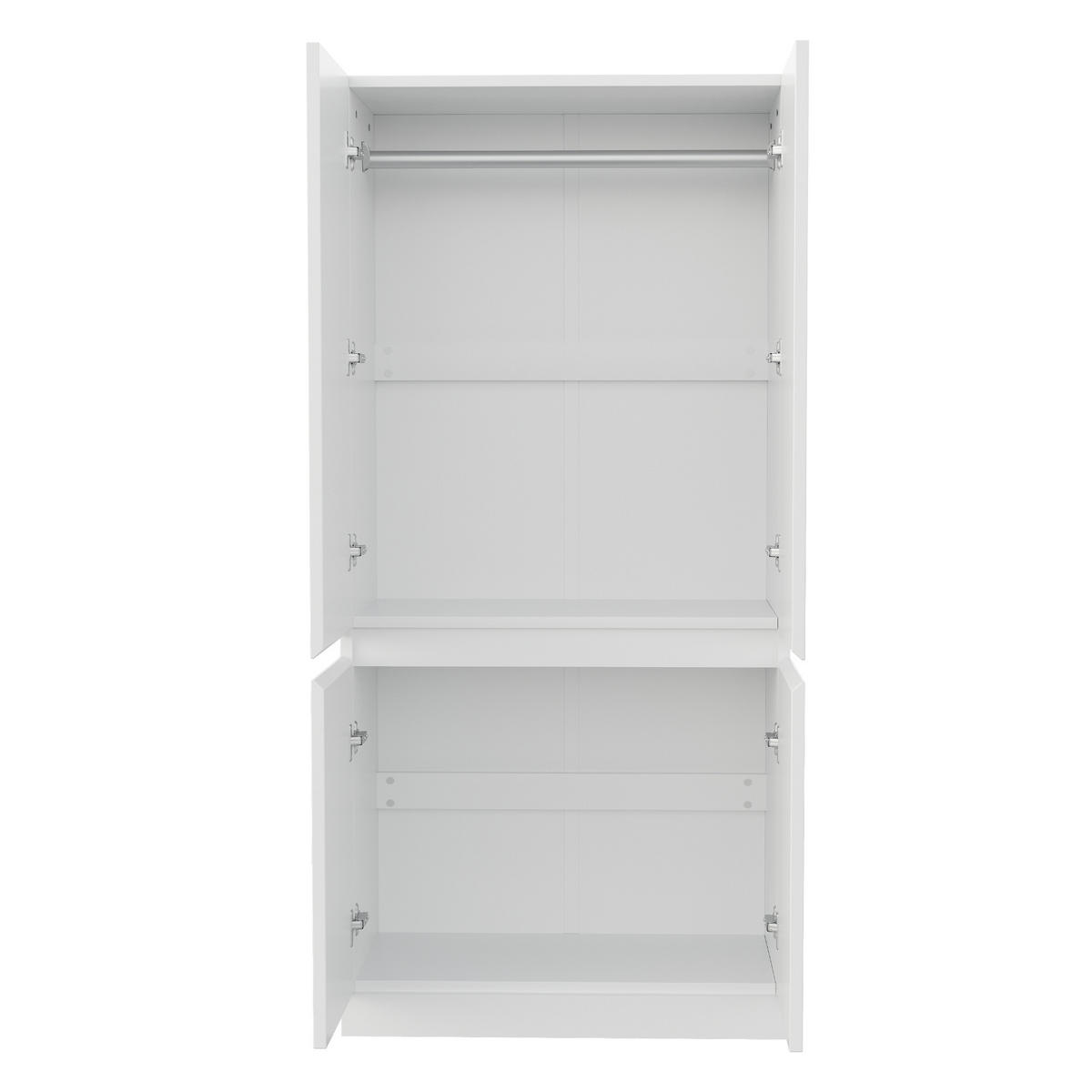 KLEIDERSCHRANK 70x40x170cm 2 Türen Stauraum Weiß - Weiß, Holz (70/170/40cm) - FLIEKS