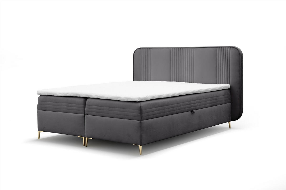 BOXBETT Alize - Anthrazit, Holzwerkstoff/Textil (200/200cm) - Fun Möbel