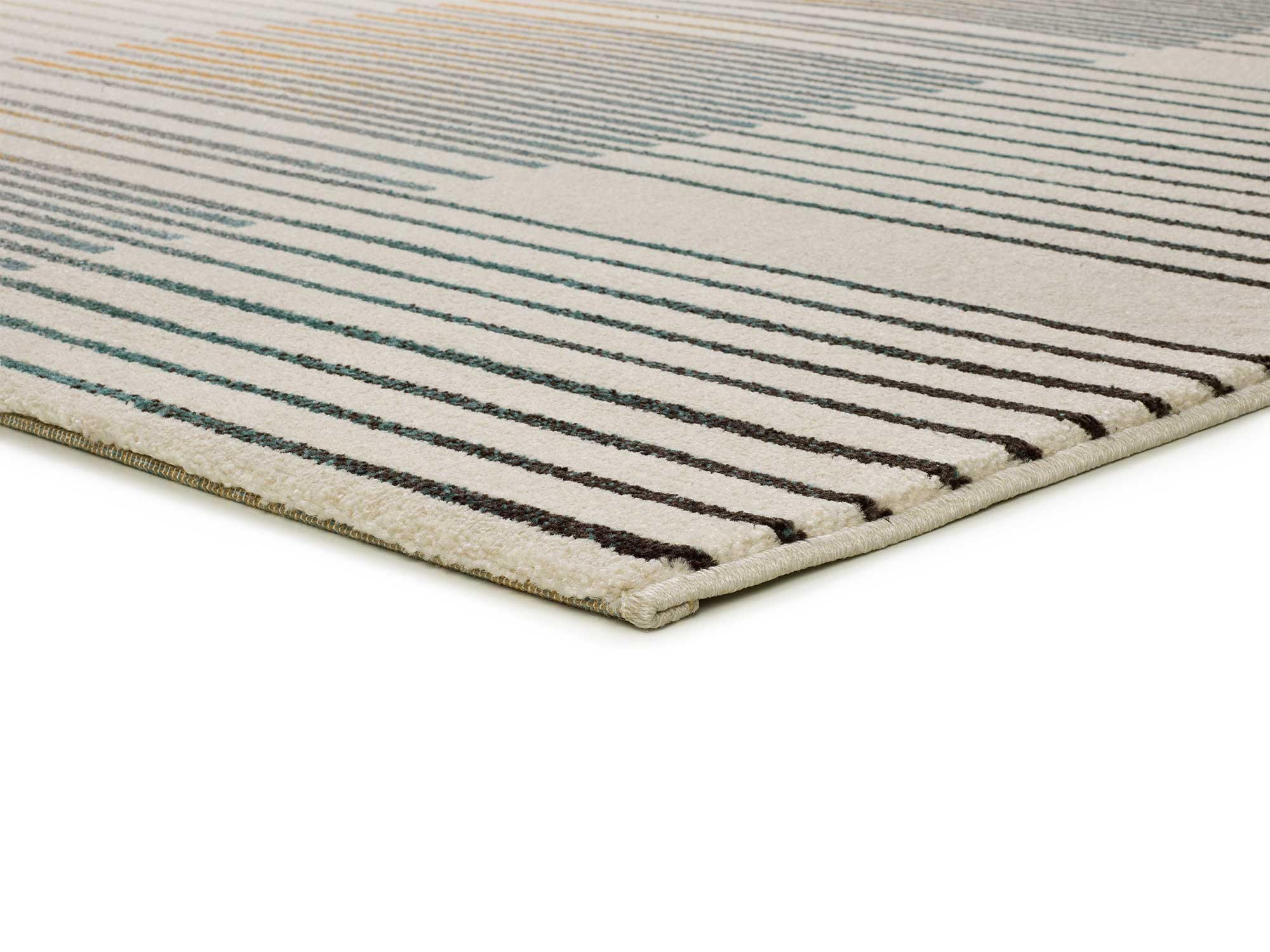 WEBTEPPICH Beige Debbi 140/200 cm - Blau/Beige, Naturmaterialien/Textil (140/200cm) - Atticgo